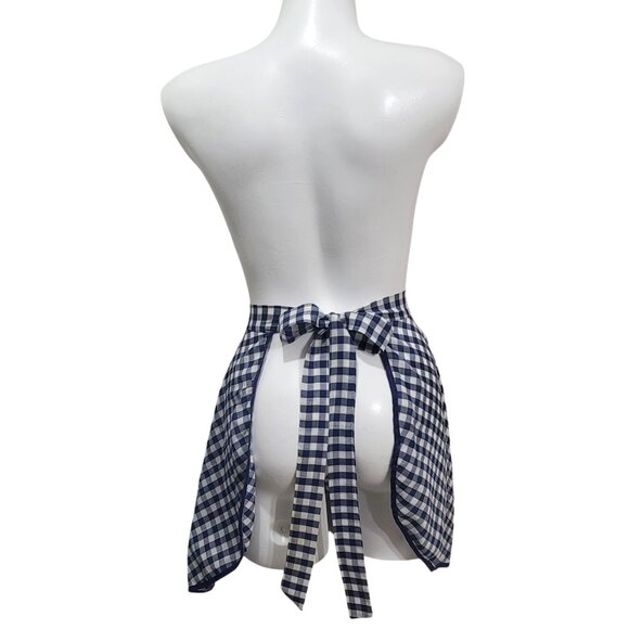 Vintage Gingham Apron Blue - Picture 4 of 6